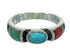 Genuine Sterling Silver Southwestern Multicolor Inlay Ring Size 7-3/4 QX70694